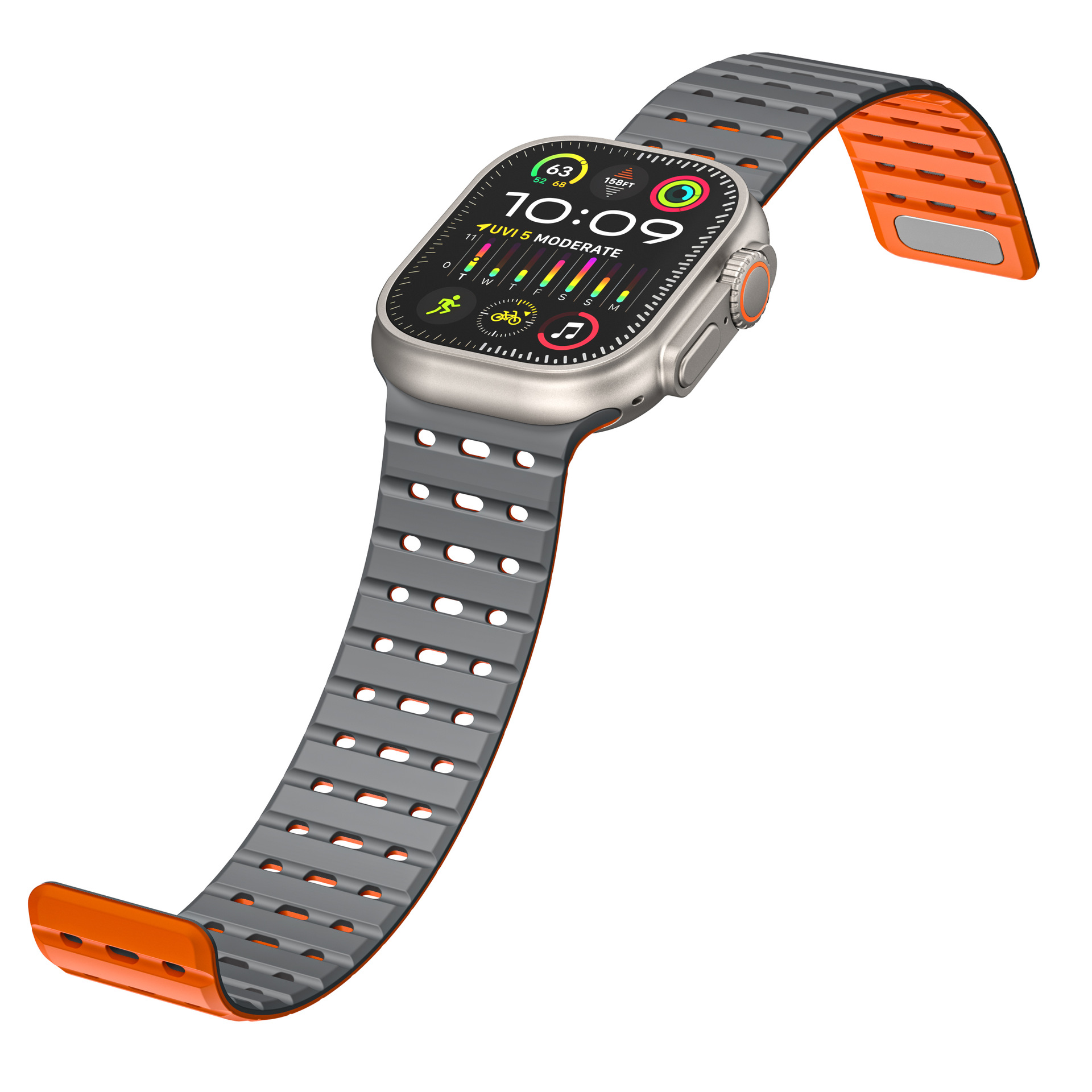 Picture of For Apple Watch Magnetic Suction Silicone Loop Strap appleiwatchs10 Generation Perforated Breathable Wholesale for Men and Women