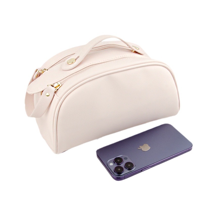 Picture of High Beauty Value Double Zipper Pillow Cosmetic Bag Portable Waterproof Large Capacity Portable Travel Skincare Wash Storage Bag