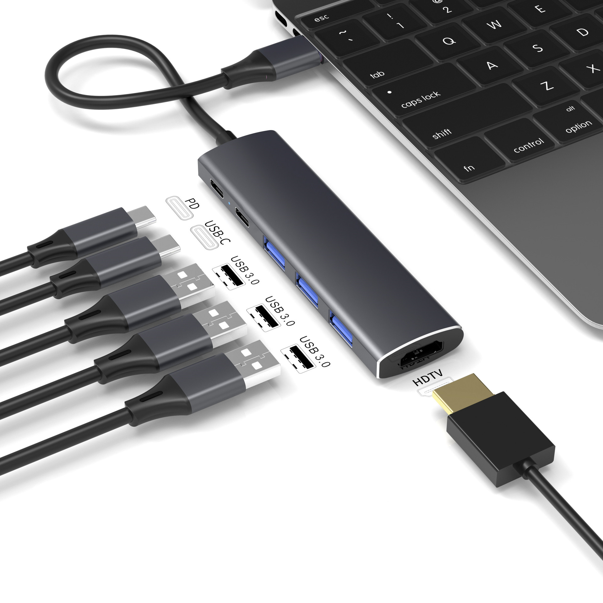 Picture of Expansion Dock Typec Expansion HDMI Projection Screen Conversion USB Splitter Hub Hub Network Cable Multi-Interface Hub