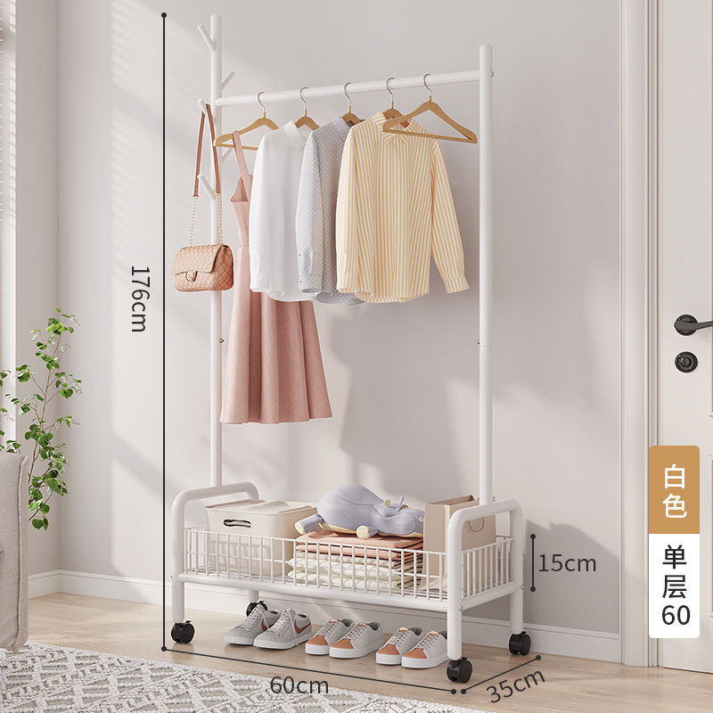 Picture of Simple clothes hanger floor folding indoor balcony bedroom clothes hanger indoor coat rack bedside clothes hanging artifact