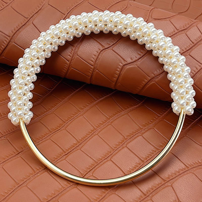 Picture of High-End Pearl Handle Bag Accessories Woven Handle Ring Pearl Iron Ring Ring Handmade Bag Handle Ring Handle