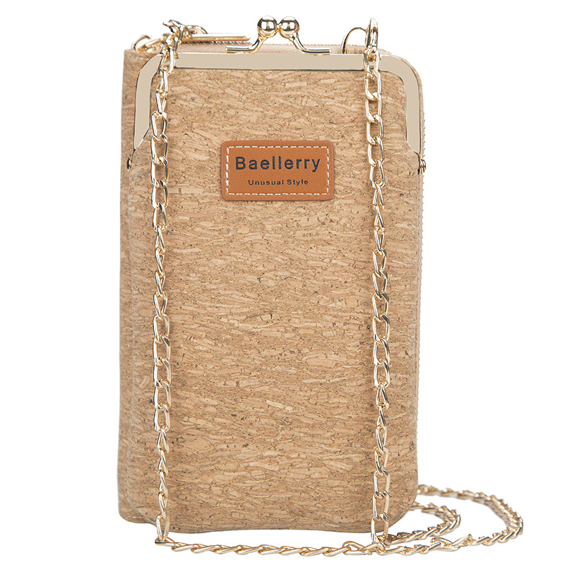 Picture of baellerry ladies wallet vertical wood grain mobile phone bag multi card wallet chain shoulder messenger bag wholesale
