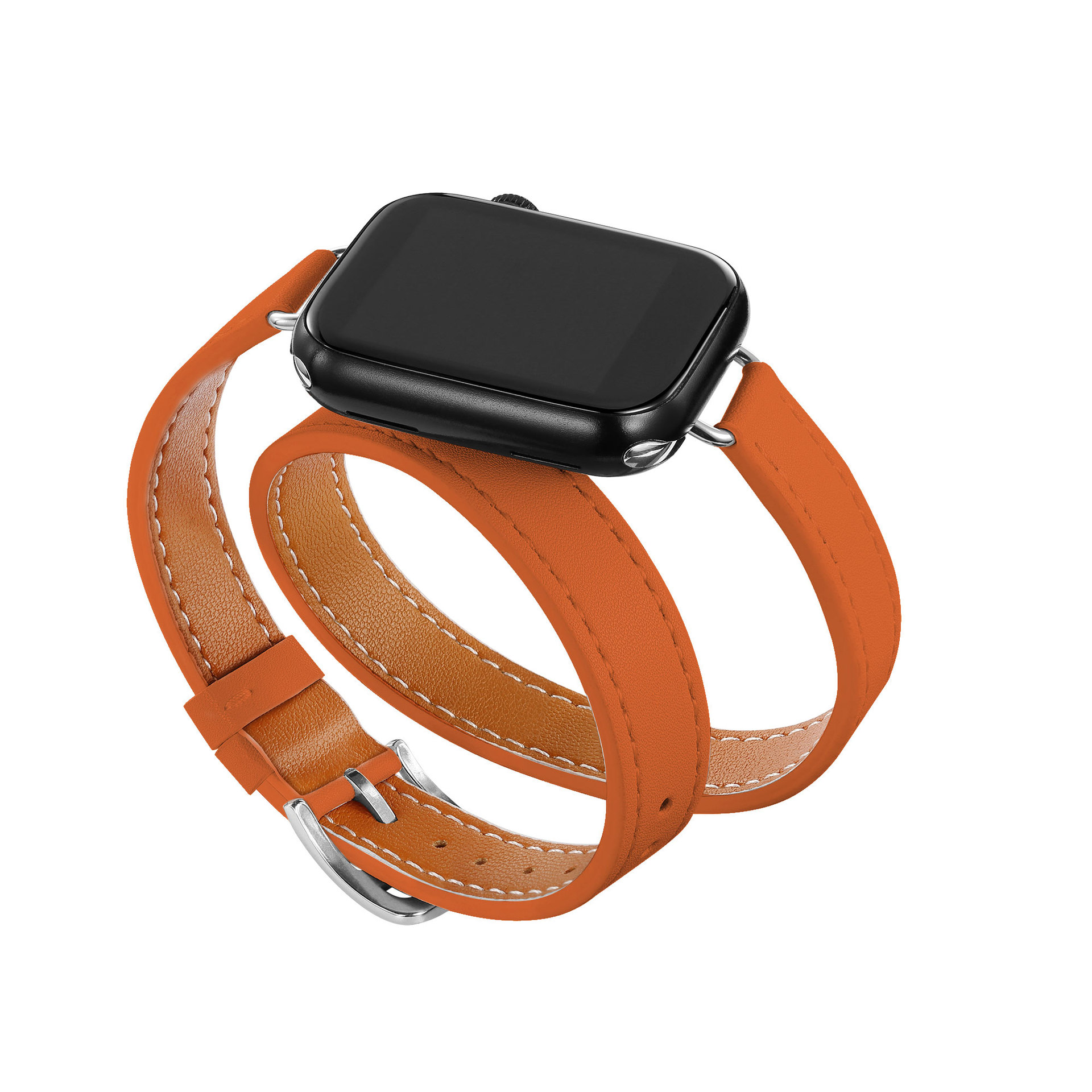 Picture of Suitable for Apple Watch Band Apple watch9/8/7/6/4 Slim-Fit Double-Circle Slim Waist Apple Leather Watch Band