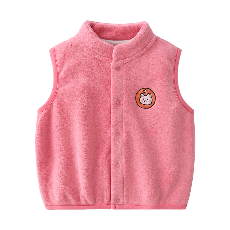 Men's and women's baby vest inside and outside wear vest polar fleece double-sided fleece-lined waistcoat thickened autumn and winter children's warm vest