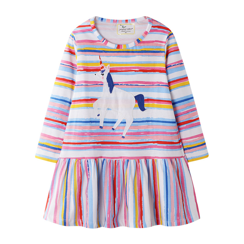 Picture of Girls dress autumn new children's clothing Europe and the United States wholesale long sleeve student skirt children's skirt a generation of hair