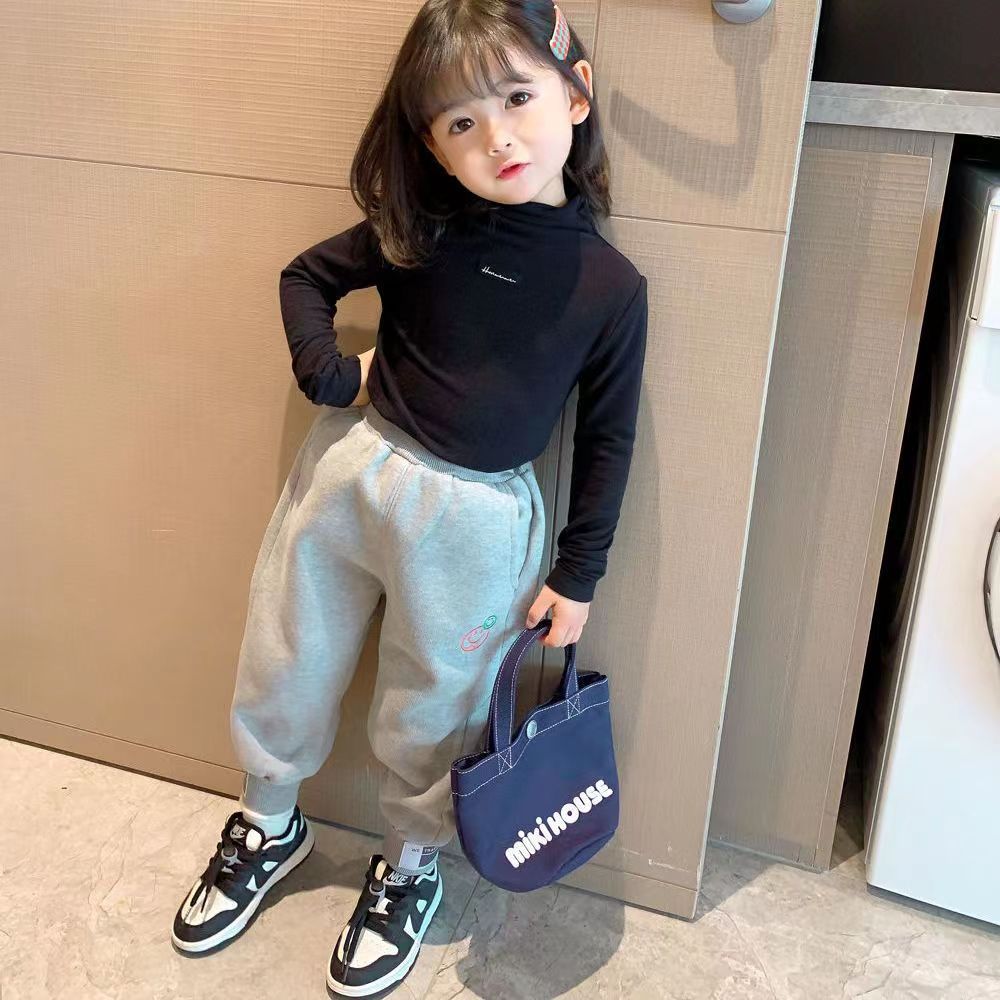 Picture of Girls' Bottoming Shirt 2025 Spring & Fall Pure Color Turtleneck T-Shirt Kidsren's Style Thickeneded Brushed Stretch Winter Top