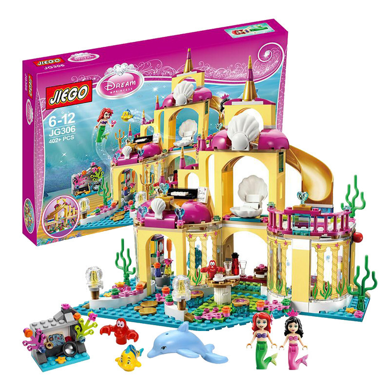 Picture of JG306 Building Blocks Girl Assembled Building Blocks Compatible with Lego Ariel Princess Underwater Palace Mermaid 1