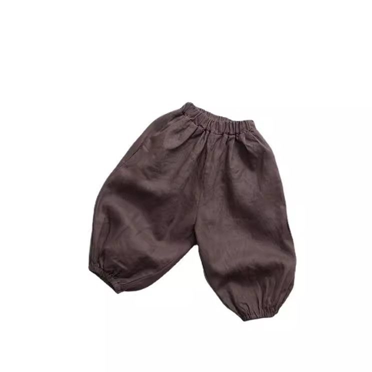 Picture of Forest Map Kidsren's Clothing Kidsren's Pants Spring Boys' Bloomers Korean Style Cotton and Linen Pure Color Loose Girls' Pants