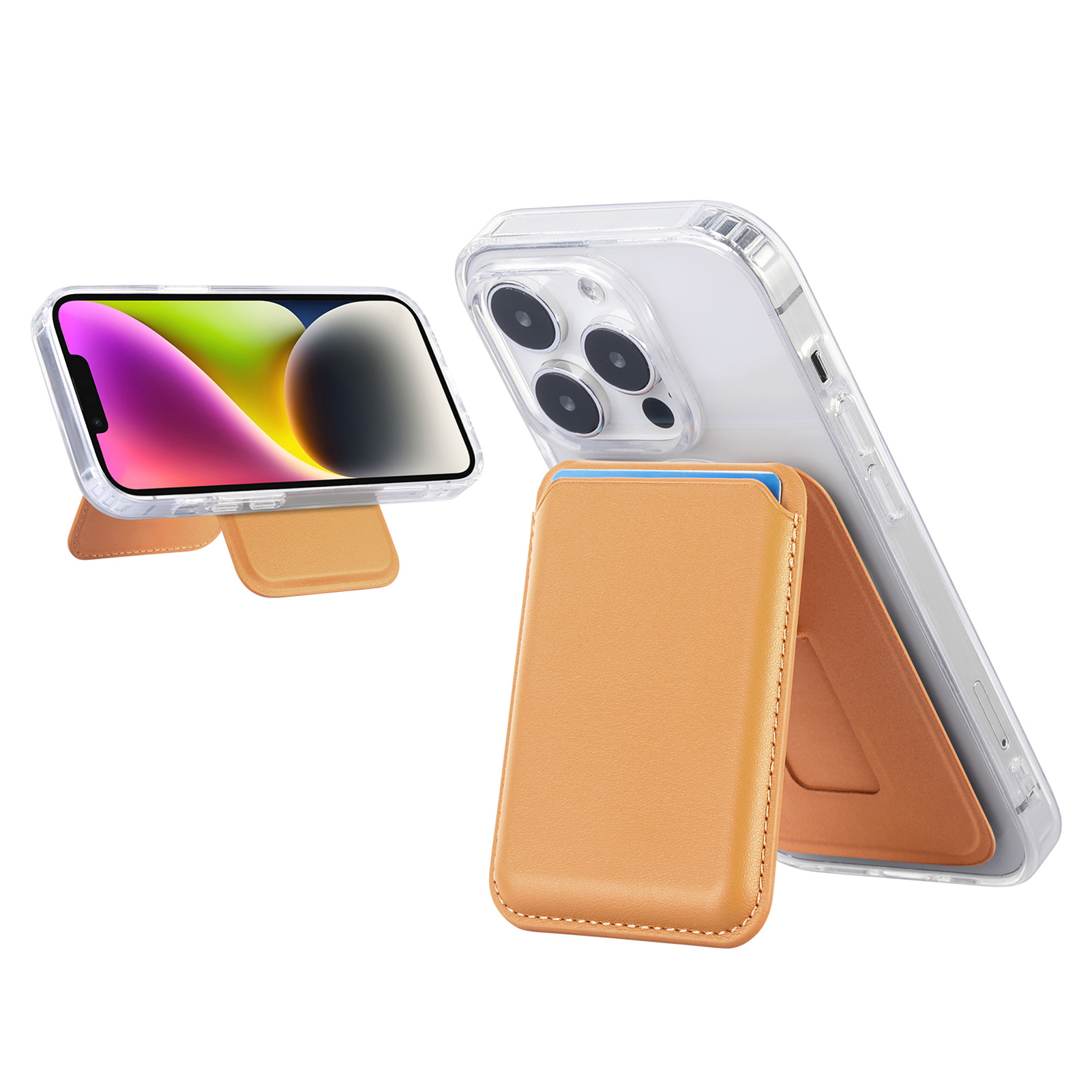 Picture of Suitable for Iphone16 Strong Magnetic Magsafe Card Holder Official Color Number Multi-Functional Bracket Storage Wallet Holder