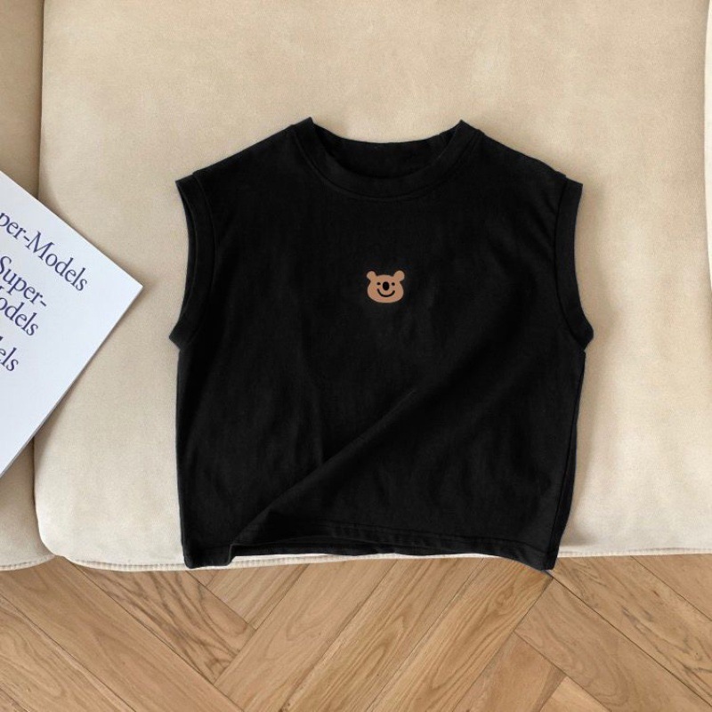 Picture of Children's Cotton Vest Boys and Girls Summer Thin Sleeveless Top Small Children's Baby Round Neck Loose T-shirt