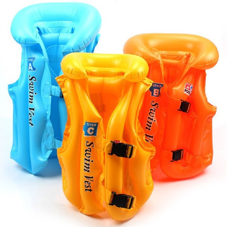 Picture of Spot supply thickened environmental protection PVC inflatable large, medium and small inflatable life jacket children's buoyancy jacket inflatable vest