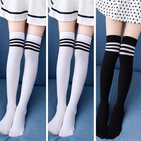 Picture of Children's mid-tube socks girls' long-tube socks over the knee spring and autumn summer thin baby High-tube socks white dance socks