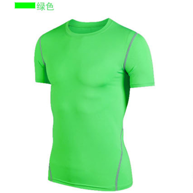 Picture of Sports Short Sleeve Men's Quick-Dry T-Shirt Stretch Tight PRO Football Basketball Training Base Clothes Running Fitness Top