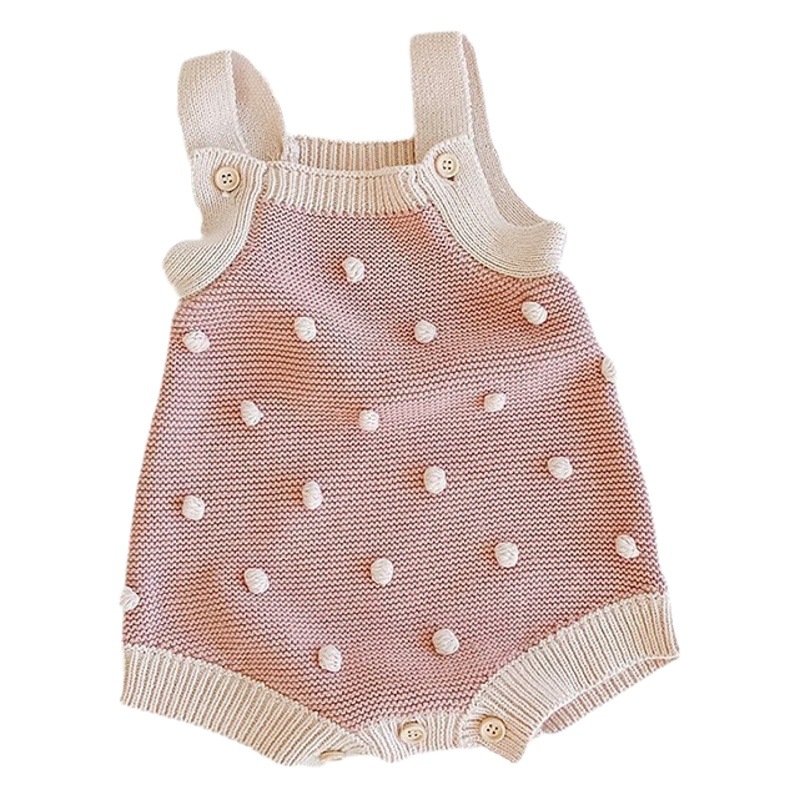ins autumn baby girl infant children handmade ball knitted wool jumpsuit bag fart romper triangle romper