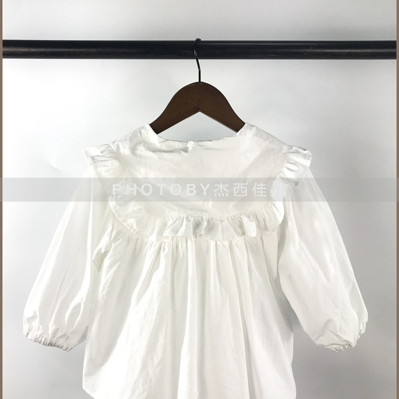 Picture of 2024 Children's Clothing 2023 Korean Style Spring and Autumn Parity Coat Western Style Loose Ruffled Mother and Women's Long Sleeve Doll Shirt