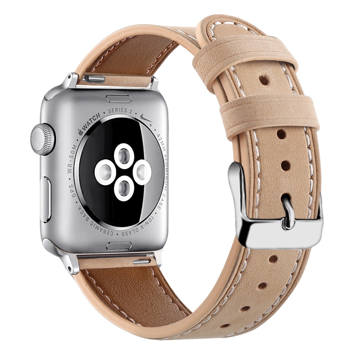 For Apple Watch Leather Strap Apple iwatch987SE654 Round Tail Buckle Elegant Simple Women