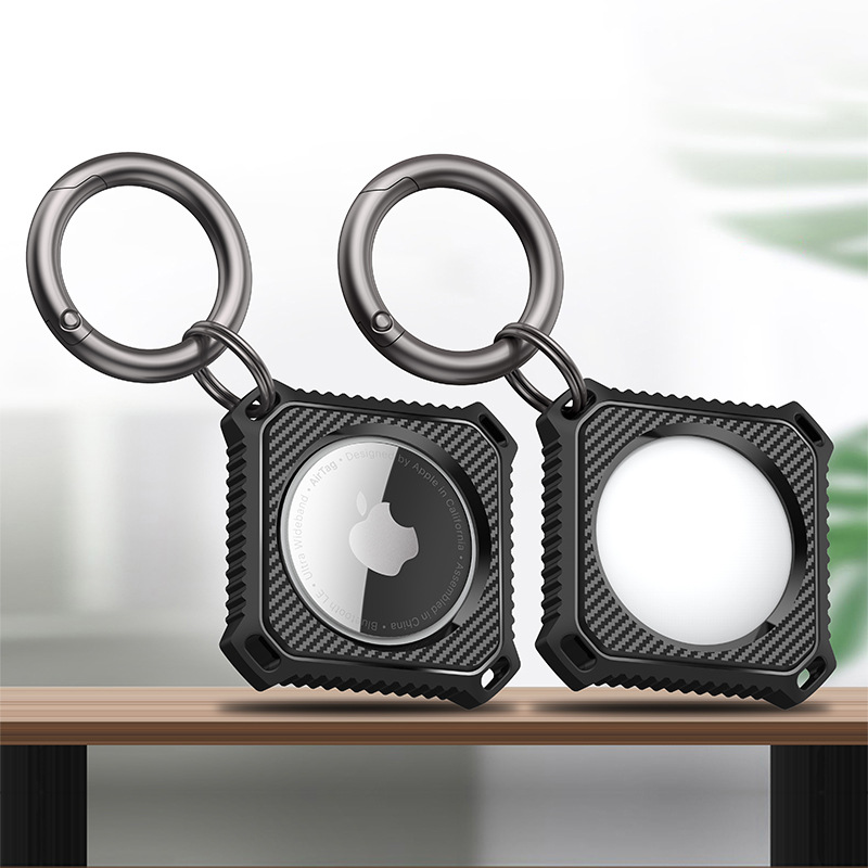 Picture of Suitable for Airtag2 Protective Cover New Square Apple Tracker Carbon Fiber Pattern Airtag Anti-Lost Device Sheath