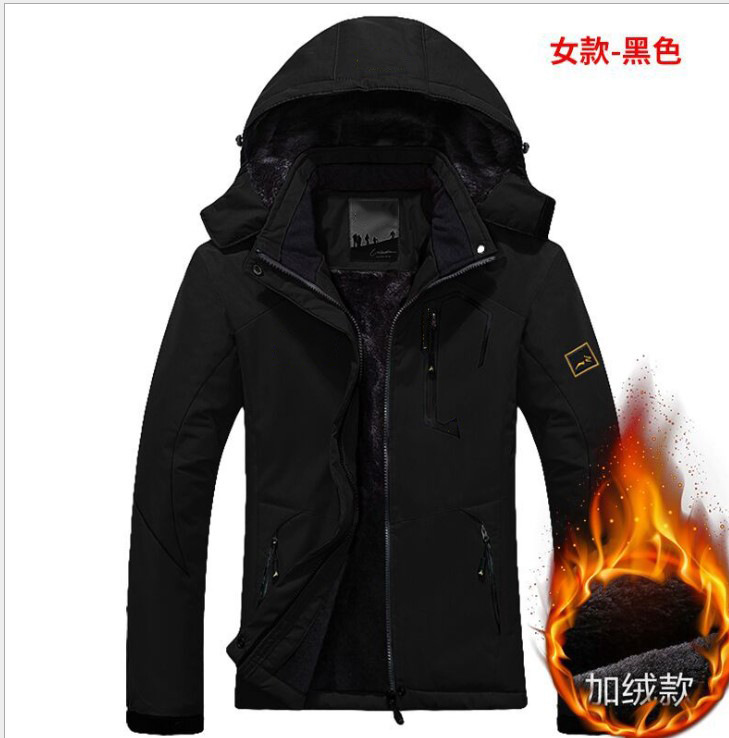 Picture of 2025 Amazon Wish Jacket Men's Outdoor Cycling Hooded Large Size Fleece-Lined Thickeneded Couple Windproof Warm Cotton