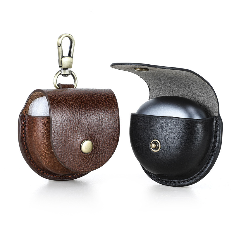 Picture of Suitable for New Huawei freeclip Cowhide Bluetooth Headphone Case Cream Bark Flip Hook Headphone Case