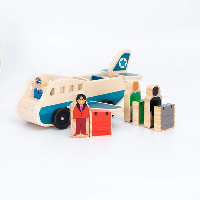 Picture of Wooden Thomas the Tank Engine Track Scene Accessories Large Aircraft Set with Villain Luggage