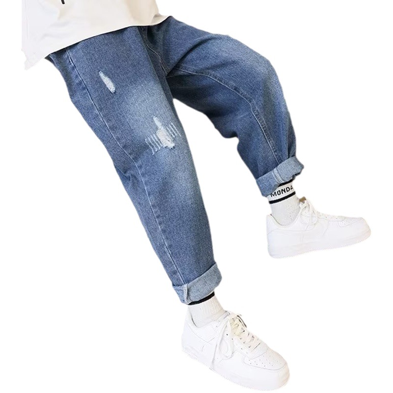 Boys' Pants Spring and Autumn Jeans 2023 New Children's Wear Big Boys Children's Autumn Loose Trendy Trousers