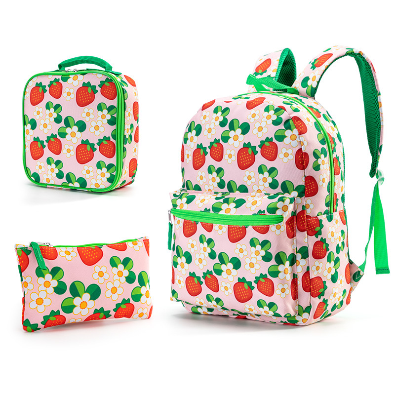 Picture of Cartoon Printed Children's Schoolbag Lackup Ridge Protection Primary School Student Schoolbag Three-Piece Expansion Oxford Cloth Backpack