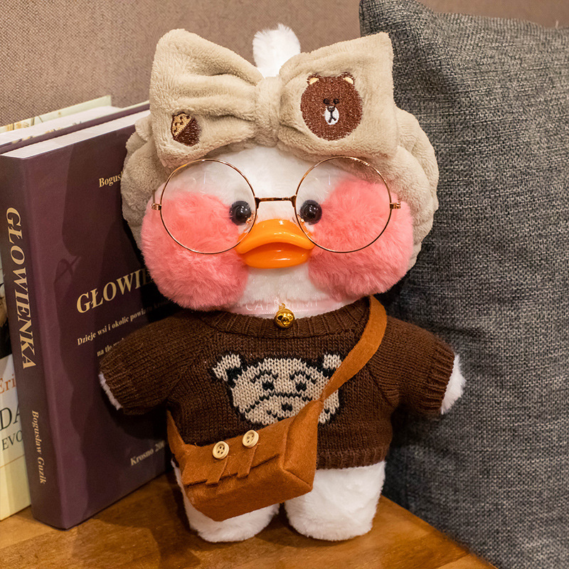 Picture of White ins Cyber Celebrity Hyaluronic Acid Duck Little Yellow Duck Plush Toy Hand Warming Pillow Doll Birthday Gift