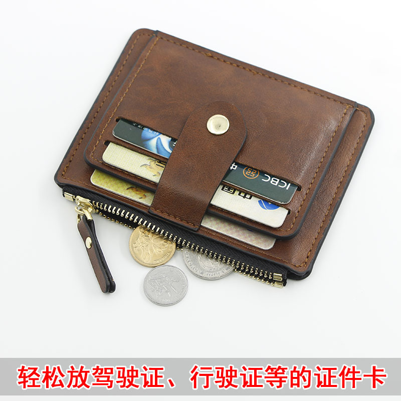 Picture of Compact Buckle Small Card Holder Women's Wallet Short Ultra-Thin Mini Driver's License Card Holder Multi-Function Card Slot Credit Card Holder