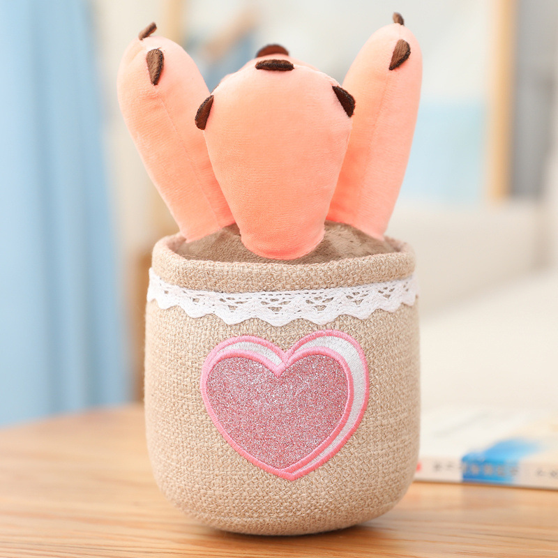 Picture of Mushroom Fleshy Tulip Green Plant Potted Plant Ornaments Cloth Doll Amazon Plush Toy Doll Cross Border Doll