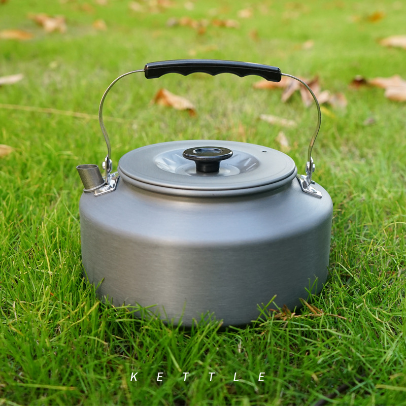 Picture of Outdoor Kettle Set Pot Outdoor Teapot Camping Aluminum Alloy 1.6L Large Capacity Coffee Pot Portable Kettle