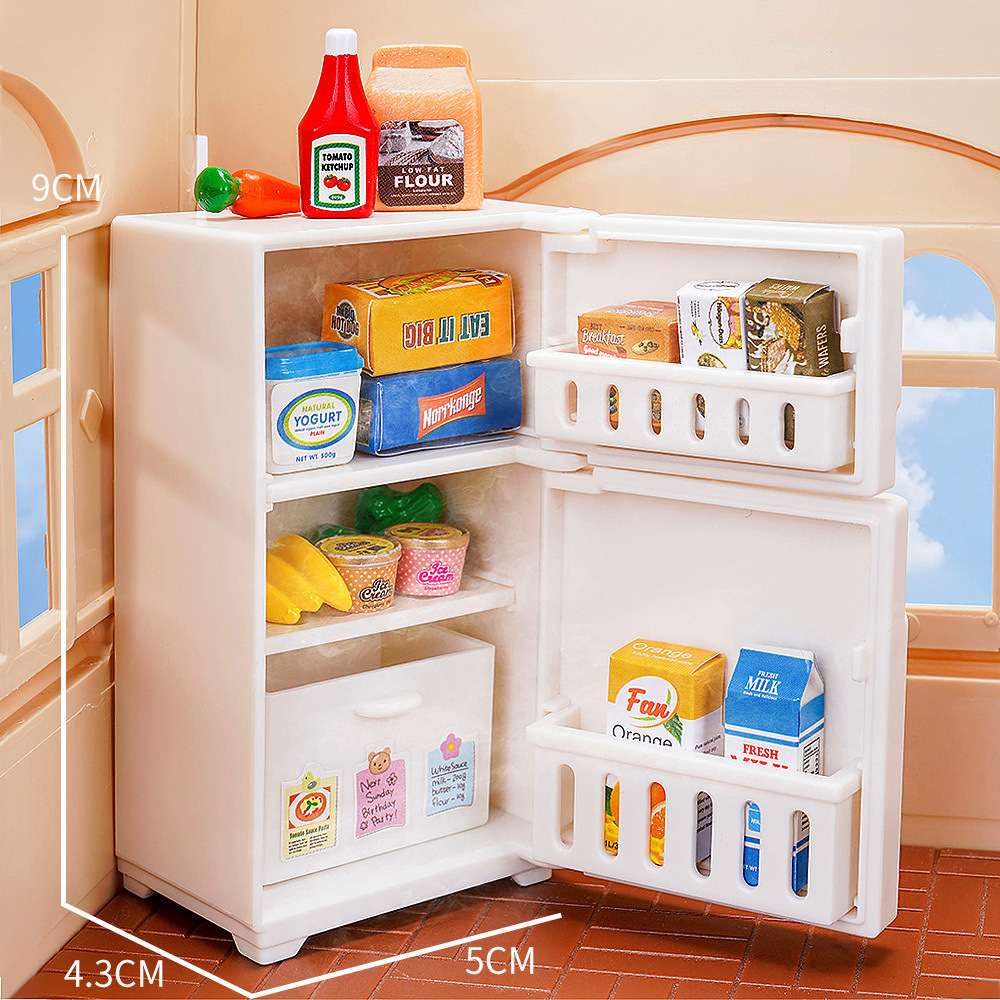 Picture of Cross-Border Play House mini refrigerator food and play suit children's toy Mori baby House miniature kitchen forest family