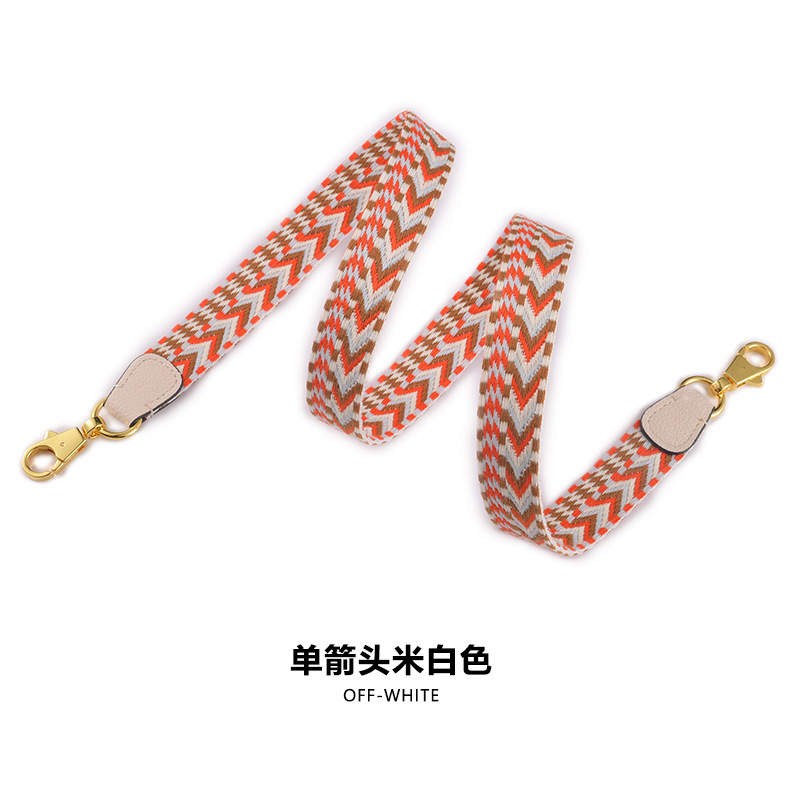 Picture of MHS-F-33 Single Arrow Pattern Wide Shoulder Strap with Litchi Pattern Strap High-end Canvas Patchwork Bag Shoulder Strap Accessories