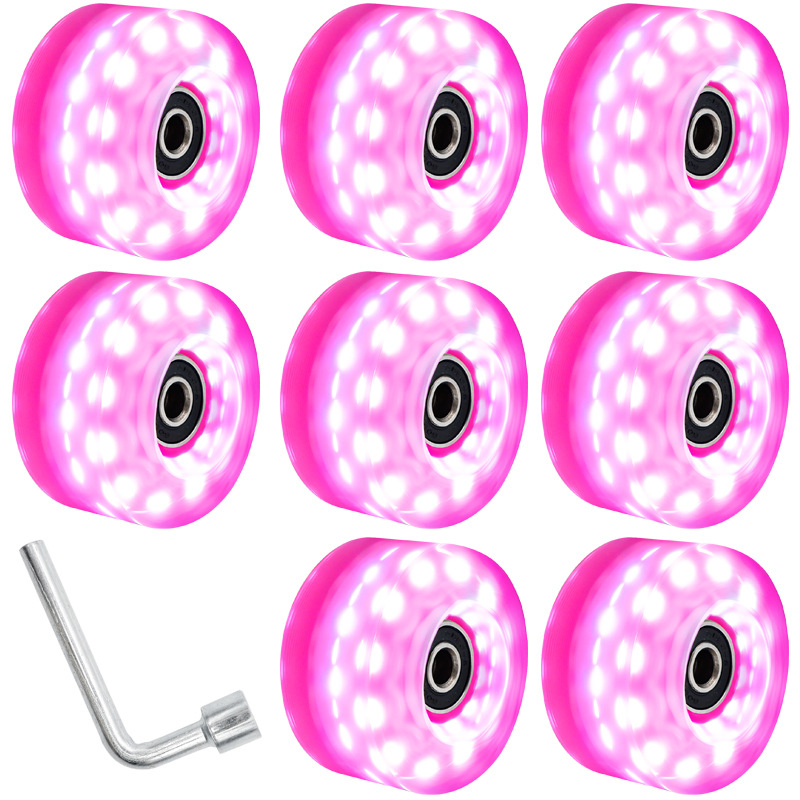 Picture of High Flash Six-light Double Row Roller Skate Luminous Wheel Four-wheel Roller Skate Flash Wheel Skating Rink Indoor Outdoor Wheels