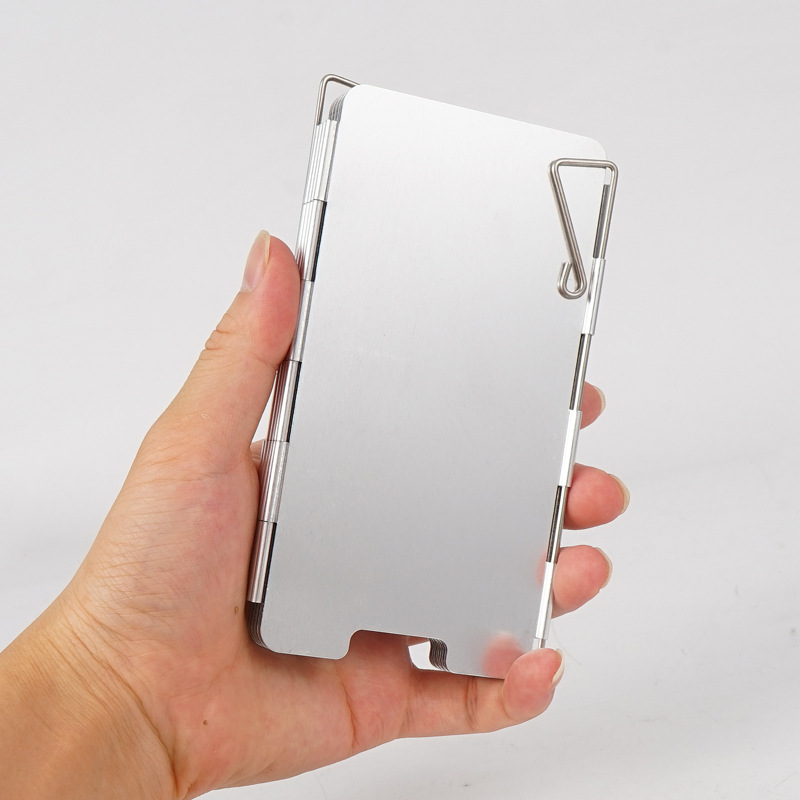 Picture of Outdoor Aluminum Alloy Windshield Hob Stove Windshield Folding Portable 9 Pieces Mini Picnic Camping Equipment