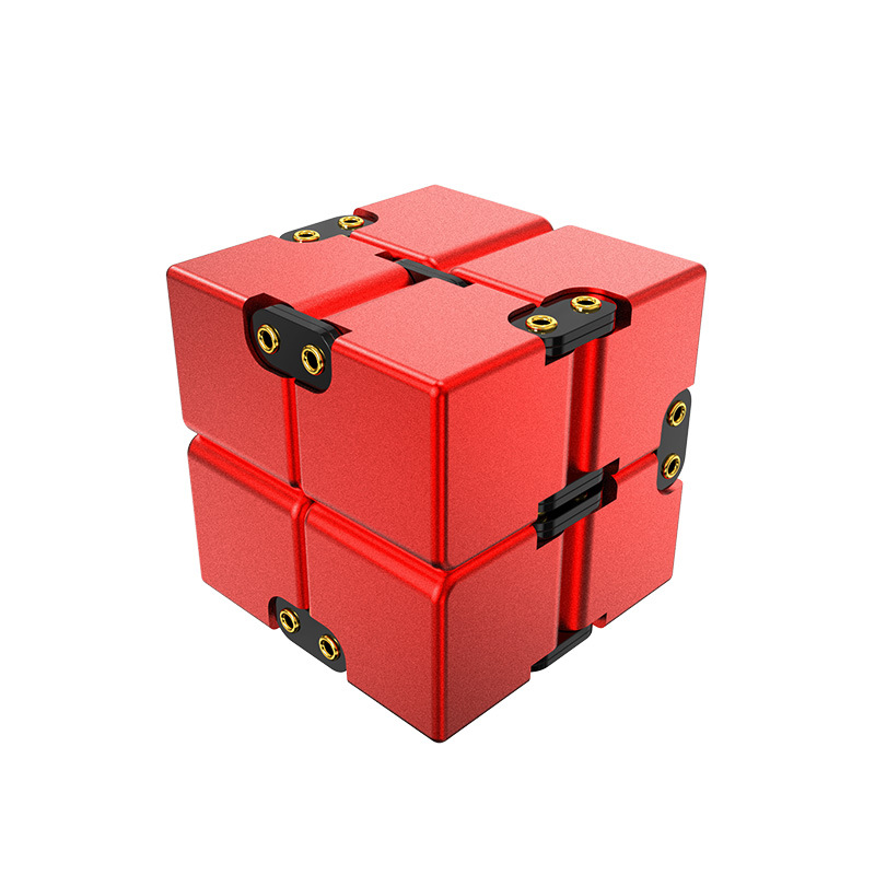 Picture of Cross-border Aluminum Alloy Infinite Rubik's Cube Decompression Artifact Fingertip Gyro Toy Shake Decompression Flip Pocket Square