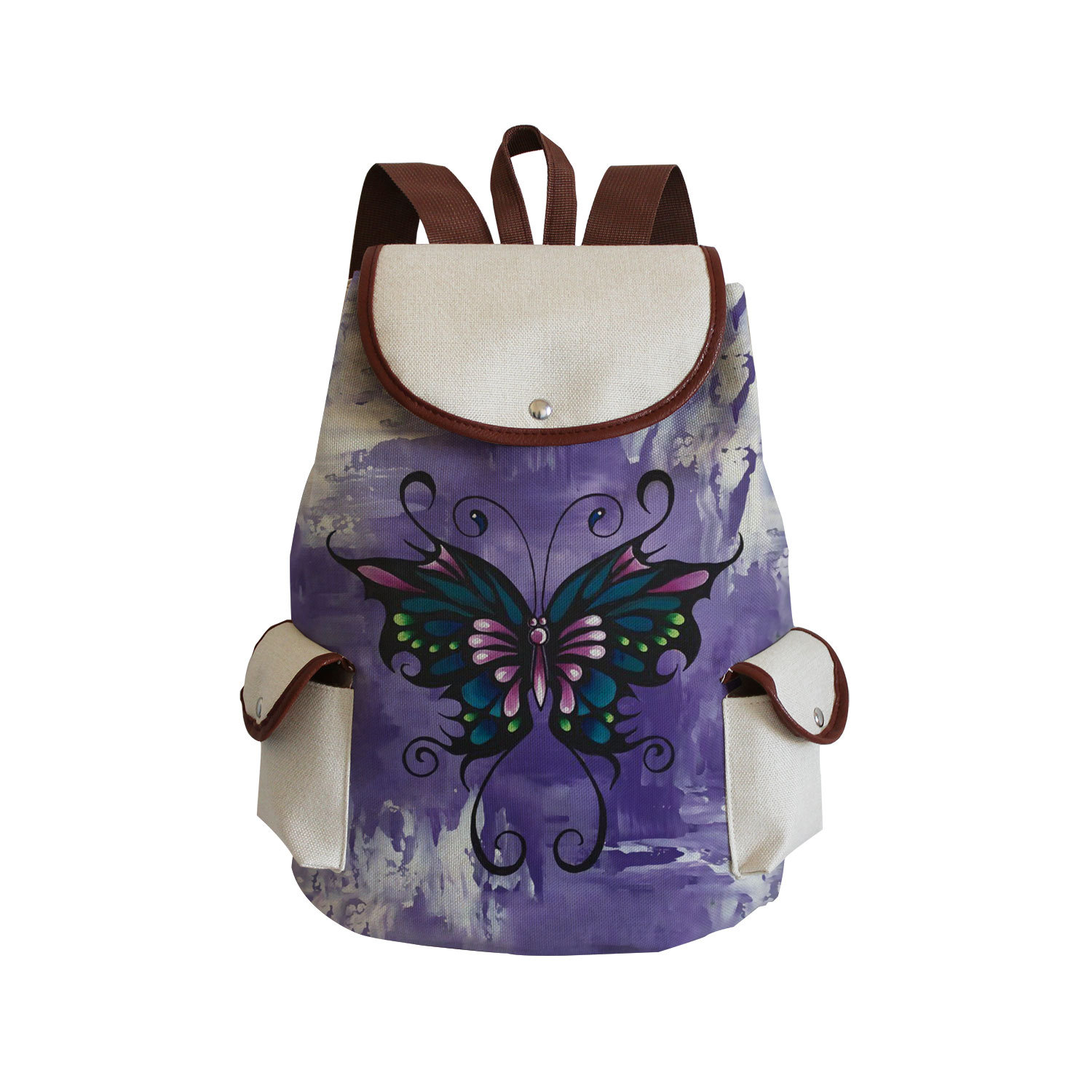 Cross-border Style Butterfly Printed Backpack ins Style Large Capacity Women's Multifunctional Backpack Portable Student Schoolbag