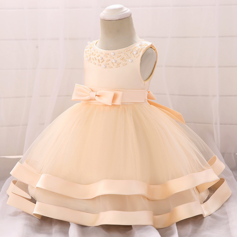 Picture of ins Dress baby baby Girl Dress baby Princess Dress Dress Bow baby Year Old Girl Dress