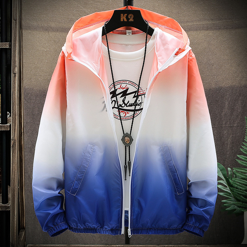 Picture of New summer sun protection clothing men's lightweight breathable hooded gradient skin clothing Outdoor Fishing Couple sun protection clothing women
