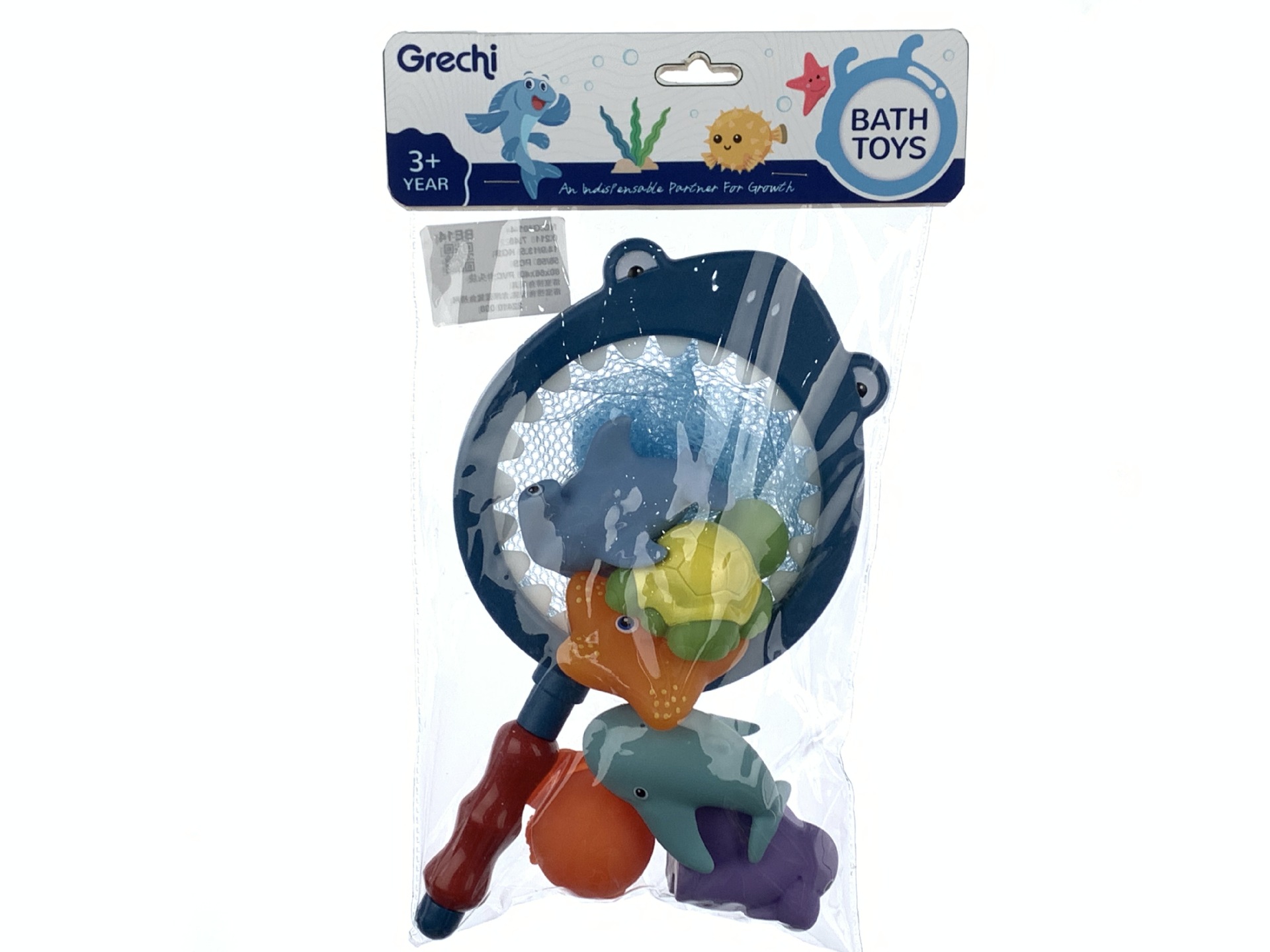 Picture of Children's water spray temperature-sensitive color-changing animal bathroom toy shark fishing Bath Pond glue playing water fishing fish toy