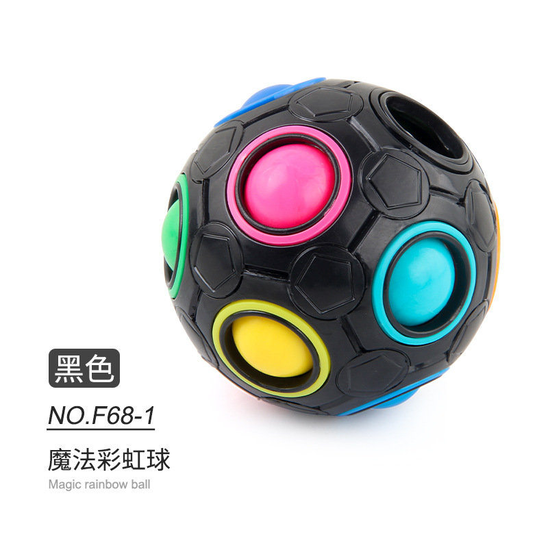 Picture of Cross-border Amazon Rainbow Ball Decompression Spinning Top Children's Educational Round Twelve-hole Mixed Color Magic Ball Toy