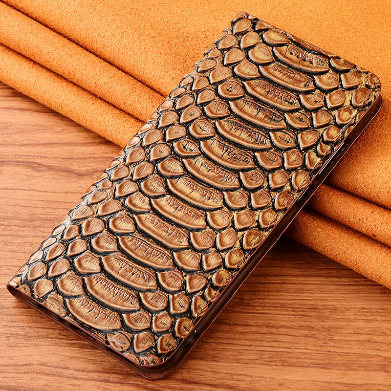 Picture of For Samsung A25 5G Phone Case Samsung A15 Genuine Leather Samsung A05 Flip Cover A05S Drop-resistant Protective Case Python