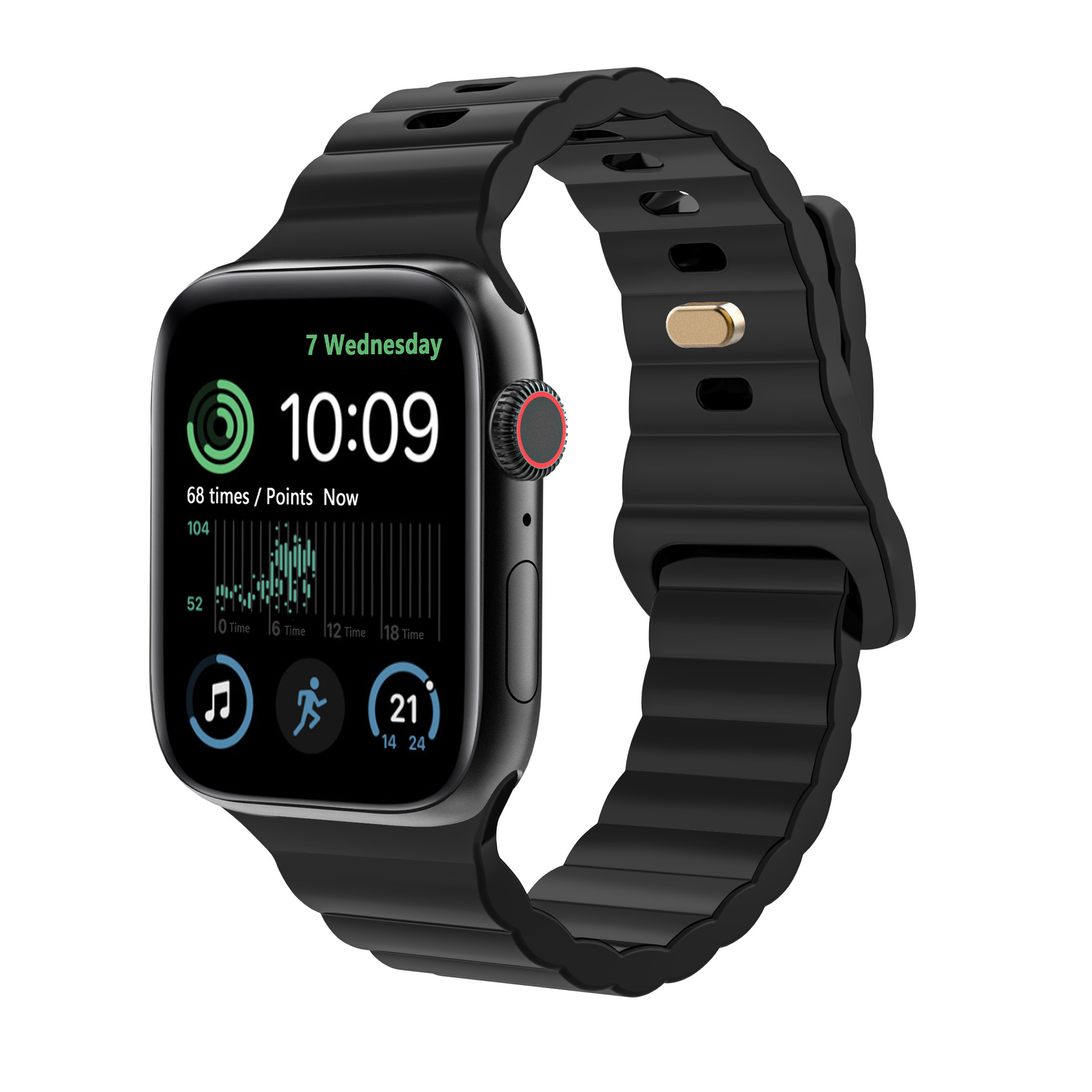 Picture of For Apple Watch iwatch1087654 Silicone Strap applewatch9 Lightning Buckle Wave Pattern Solid Color