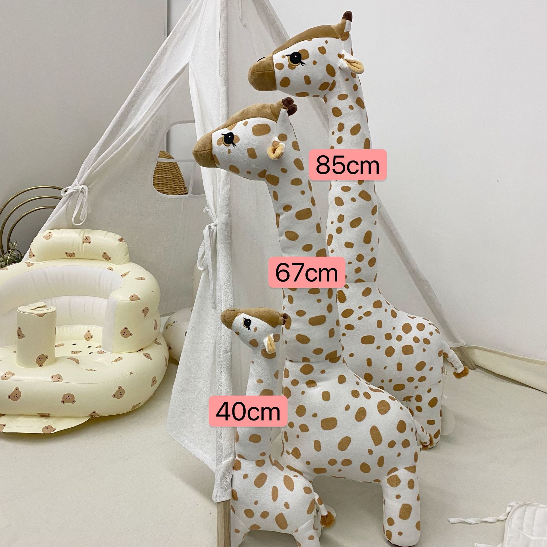 Picture of Popular Giraffe Plush Pillow Baby Newborn Sleeping Pillow Soothing Sleep Companion Pillow Leg-Hugging Gadget