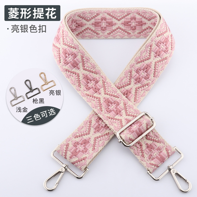 Picture of Cross-Border 5cm Wide Shoulder Strap Bag Strap Crossbody Adjustable Shoulder Strap New Diamond Jacquard Embroider Bag Shoulder Strap in Stock