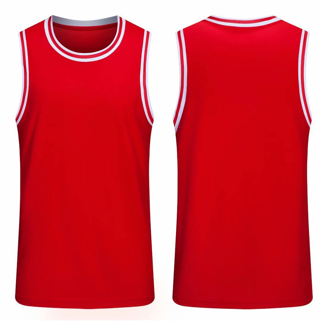 Picture of Crewneck Sleeveless Jersey Vest Top Men's Breathable Sweat Absorbing Summer Printing Basketball Training Camp Team Clothes Team Clothes Men's