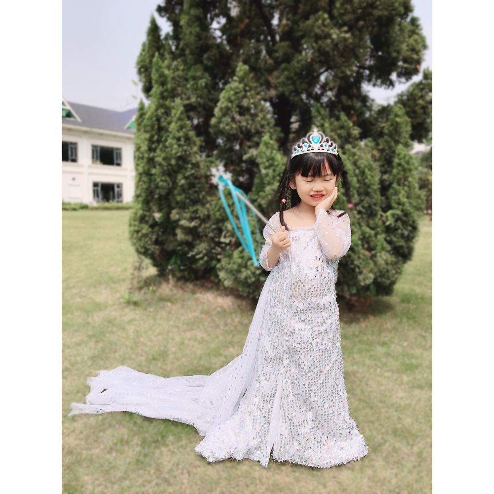 Picture of Ice and Snow 2 Mesh Shiny Colorful Diamond Sequins Long Sleeve Dress Long Dress