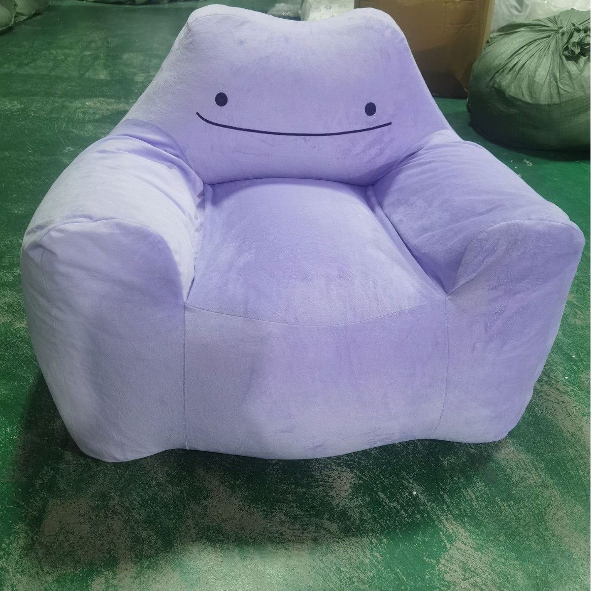 Picture of Armrest Smiley Face Lazy Sofa with Footrest for Living Room, Single-Person Leisure Personalized Fabric Sofa Available for Dropshipping