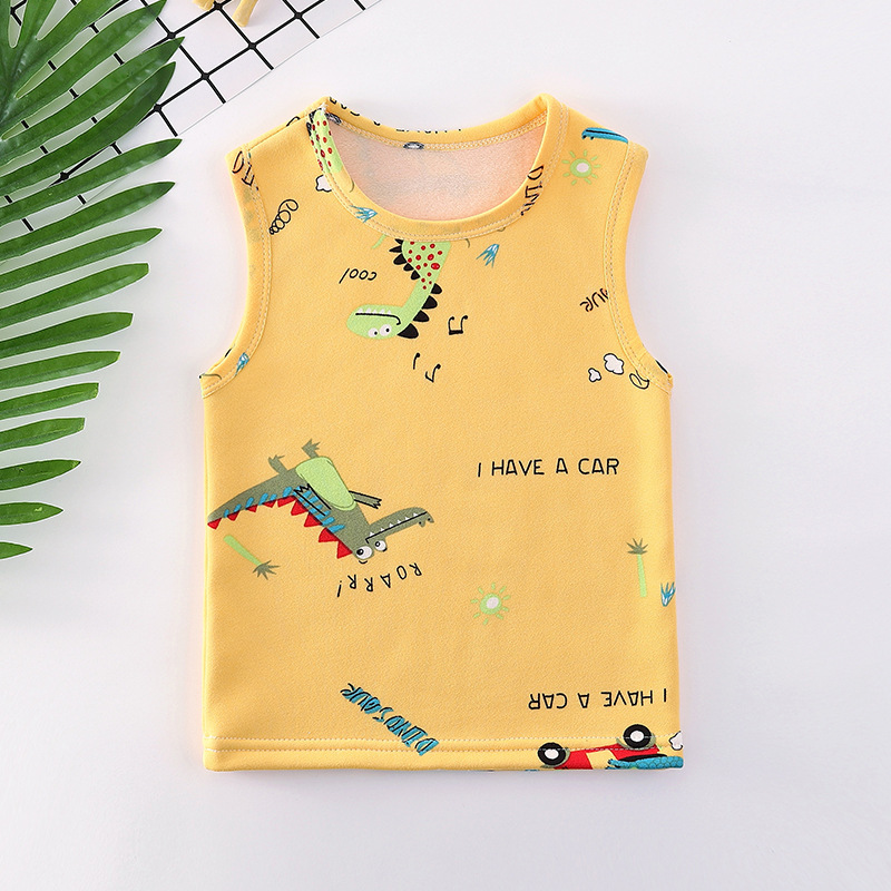 Picture of Children's fleece-lined Vest for Autumn and Winter 2024 Boys and Girls Thickened Warm Base Vest Children's Vest Baby Sleeveless Corner