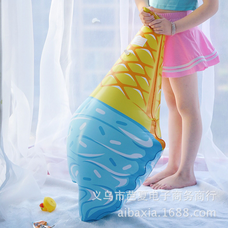 Picture of Wholesale inflatable ice cream water inflatable toy swimming ring European and American star concave shaped artifact swimming ring in stock