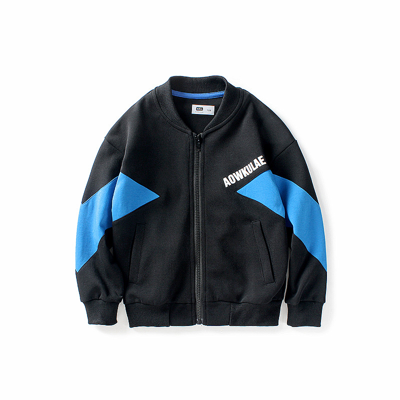 Picture of Spring and Autumn Children's Clothing Korean Style New Children's Jackets Big Children's Printed Contrast Color Boys' Zipper Jackets Wholesale